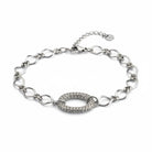 Stainless steel pavé oval link bracelet in silver  – So Cute by Dimi.
