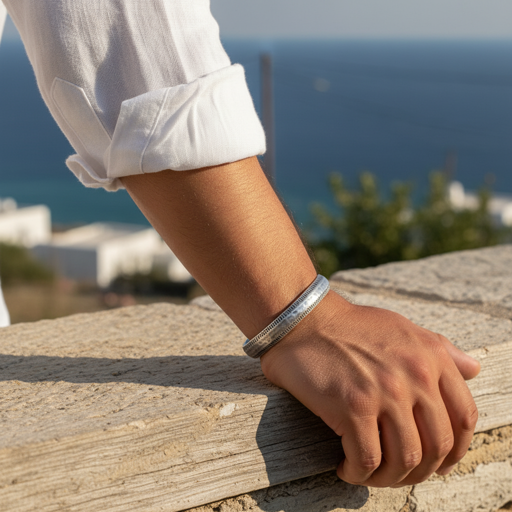 Ανδρικό βραχιόλι από κασσίτερο με αντικέ φινίρισμα – So Cute by Dimi