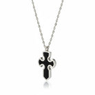 Black Cross Necklace – Κολιέ Σταυρός με Μαύρο Σμάλτο | So Cute by Dimi