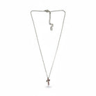 Stainless steel double-cross necklace with crystals in silver – So Cute by Dimi.