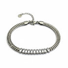 Stainless steel double-chain bracelet with baguette crystals in gold and silver – So Cute by Dimi.