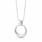 Ατσάλινο statement κολιέ με γλυπτό κυκλικό μοτίφ σε χρυσό και ασημί – Sculpted Circle Pendant So Cute by Dimi