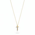 Stainless steel double-cross necklace with crystals in gold – So Cute by Dimi.