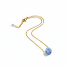 Κολιέ με κυβάκι πορσελάνης μάτι και ατσάλινη αλυσίδα – So Cute by Dimi