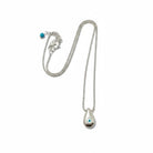 Ανδρικό ατσάλινο κολιέ με δάκρυ-ματάκι από ορείχαλκο σε ασημί χρώμα. So Cute by DImi