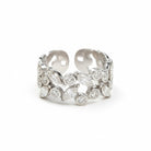 Ατσάλινο δαχτυλίδι με ζιργκόν σε οβάλ και δάκρυ σχέδιο – Crystal Cluster Ring