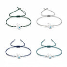 Ανδρικό βραχιόλι-γούρι 2026 με μάτι και κορδόνι σε τέσσερα χρώματα. So Cute by Dimi