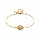 Ατσάλινο βραχιόλι με σταυρό τύπου clover και λευκά ζιργκόν So Cute by Dimi