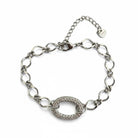 Stainless steel pavé oval link bracelet in silver  – So Cute by Dimi.