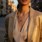 Ατσάλινo κολιέ με στρας σε χρυσό ή ασημι χρώμα και μοτίφ οβάλ -So Cute by DImi