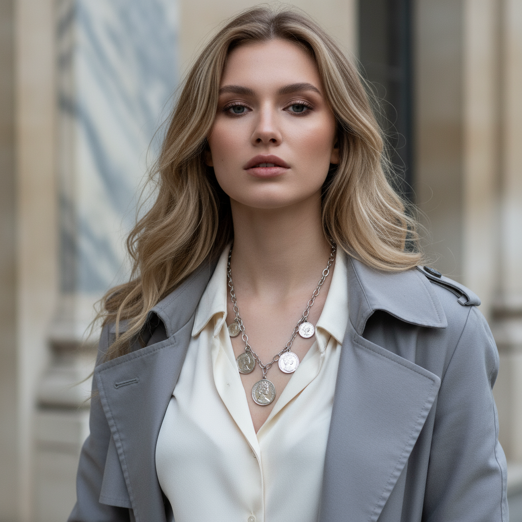 Κολιέ Royal Coins – Ατσάλινο με Νομίσματα - So Cute by Dimi