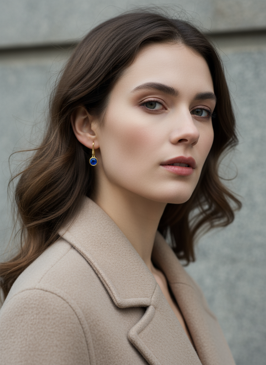 Crystal Dot Earrings – επίχρυσα σκουλαρίκια με κρύσταλλο 3 εκ. – So Cute by Dimi