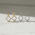 Ατσάλινα σκουλαρίκια τετράφυλλο Clover Glow 2,5 εκ. – So Cute by Dimi