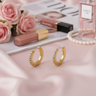 Ατσάλινα hoop σκουλαρίκια με στρας σε χρυσό και ασημί χρώμα – So Cute by Dimi