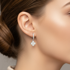 Ατσάλινα σκουλαρίκια τετράφυλλο με ζιργκόν – So Cute by Dimi