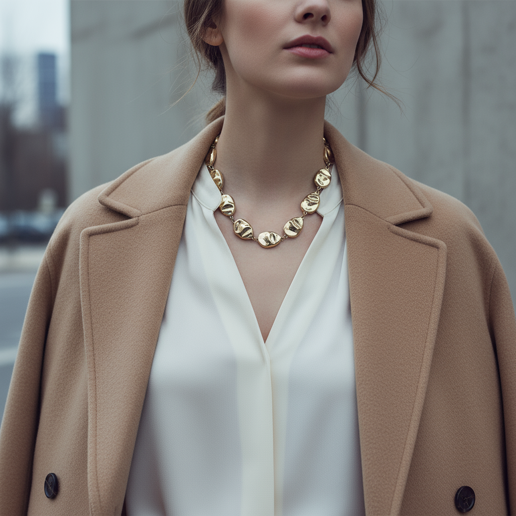 Eira Necklace – Ατσάλινο Κολιέ με Ανάγλυφες Χάντρες σε Χρυσό, Ασημί & Δίχρωμο | So Cute by Dimi