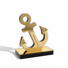 Χειροποίητο γούρι άγκυρα από πλεξιγκλάς καθρέφτη σε χρυσό ή ασημί, επιτραπέζιο διακοσμητικό So Cute by Dimi.