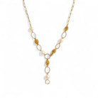 Elara Necklace – Ατσάλινο Κολιέ Τύπου Υ με Πέρλες & Ανάγλυφα Κρίκους | So Cute by Dimi