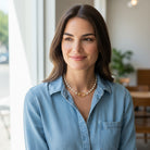 Χειροποίητο κολιέ με πέρλες και οβάλ επίχρυσο μοτίφ – Isadora Necklace – So Cute by Dimi