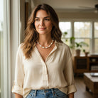 Κοντό κολιέ με γυάλινες και ακανόνιστες πέρλες – So Cute by Dimi