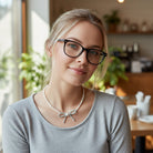 Χειροποίητο choker κολιέ με πέρλες και φιογκάκι αιματίτη – Irene Choker Necklace – So Cute by Dimi