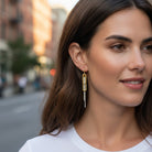 Paperclip Glam Earrings – Ατσάλινα Κρίκοι με Charms & Κρύσταλλα | So Cute by Dimi