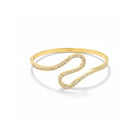 Ατσάλινο βραχιόλι με κυματιστή ροή και ζιργκόν – Crystal Flow Bangle