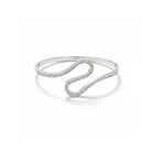 Ατσάλινο βραχιόλι με κυματιστή ροή και ζιργκόν – Crystal Flow Bangle