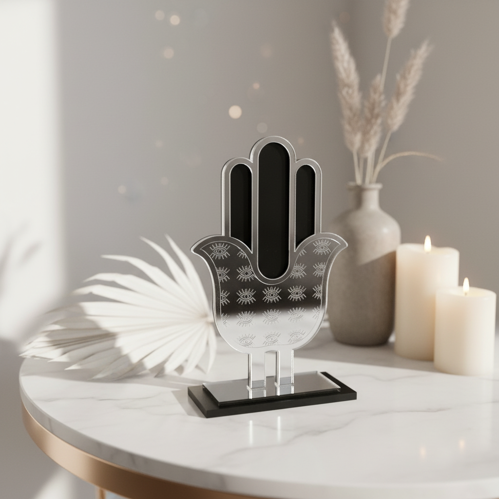 Επιτραπέζιο γούρι χεράκι από καθρέφτη plexiglass, χειροποίητο, διακοσμητικό So Cute by Dimi