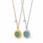 Ατσάλινο κολιέ με μαίανδρο και γαλάζιες ζιρκόν So Cute by Dimi