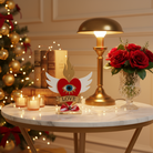 Επιτραπέζιο γούρι Christmas Pop Love Heart από plexiglass με μάτι, φλόγα, φτερά & banner LOVE – So Cute by Dimi