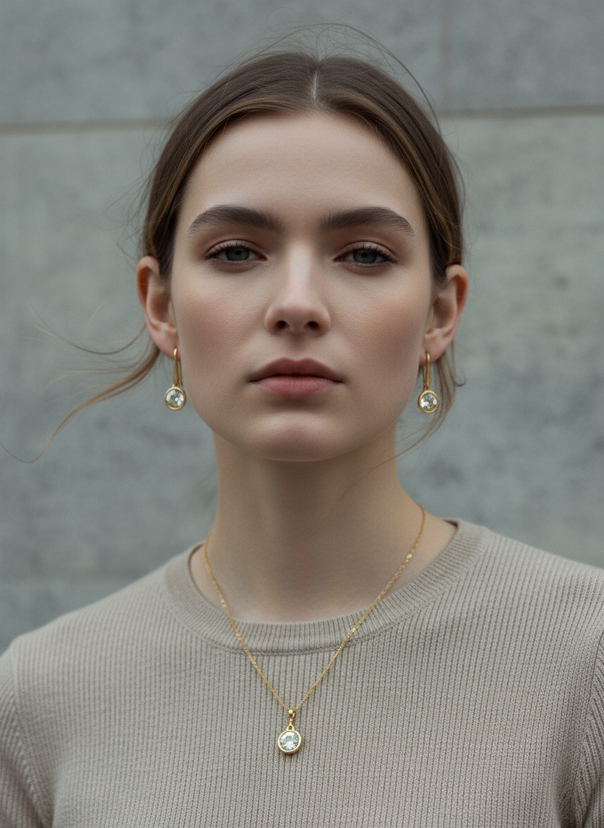 Crystal Dot Earrings – επίχρυσα σκουλαρίκια με κρύσταλλο 3 εκ. – So Cute by Dimi