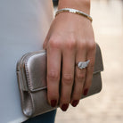 Crystal Angel Ring – Ατσάλινο Δαχτυλίδι με Φτερό Αγγέλου & Ζιργκόν | So Cute by Dimi