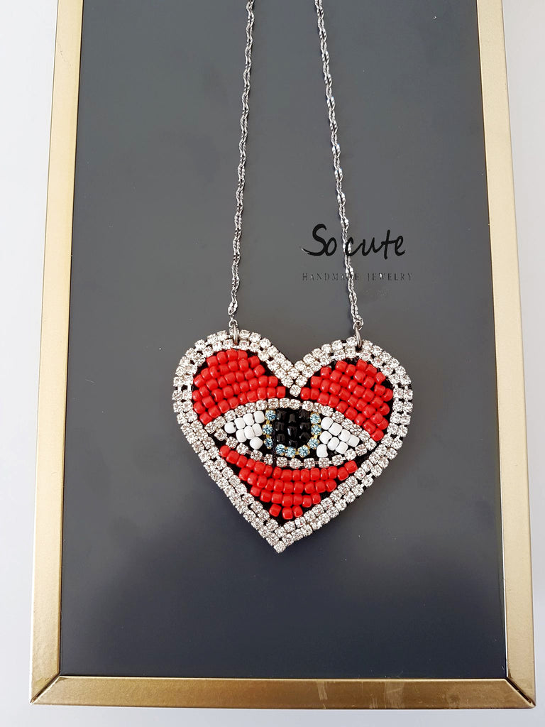 Κολιέ Shiny Heart (διαθέσιμο σε 2 μήκη αλυσίδας) - So Cute by Dimi
