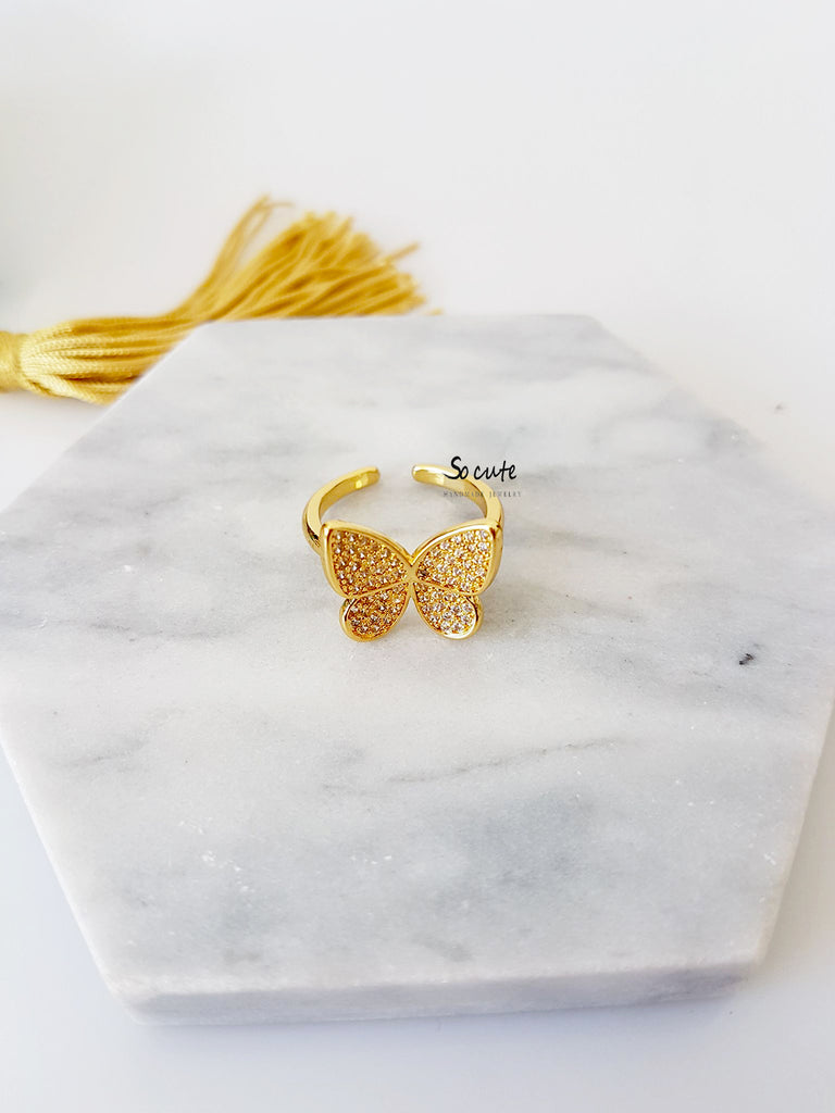 Δαχτυλίδι πεταλούδα με ζιργκόν - So Cute by Dimi