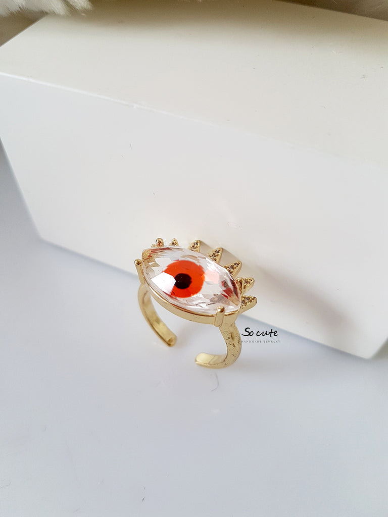 Δαχτυλίδι με κρυστάλλινο μάτι - So Cute by Dimi