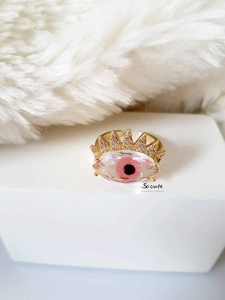Δαχτυλίδι με κρυστάλλινο μάτι - So Cute by Dimi