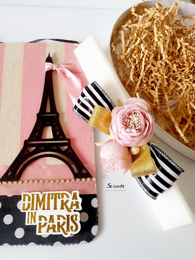 Σετ λαμπάδας Paris με όνομα και (προαιρετικό) μπρελόκ κούκλα - So Cute by Dimi