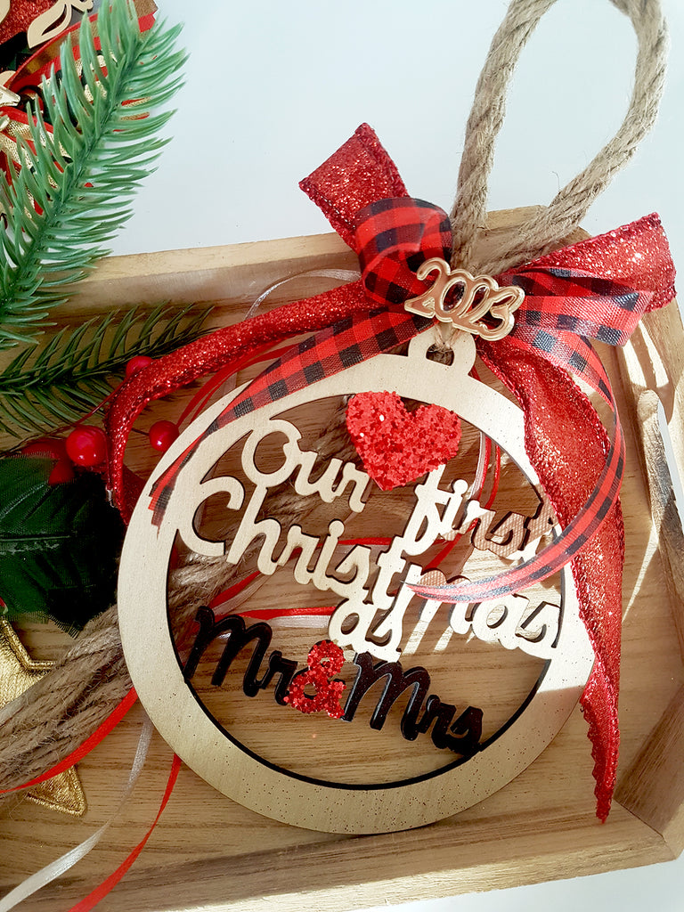 Κρεμαστό γούρι 1st Christmas as Mr&Mrs - So Cute by Dimi
