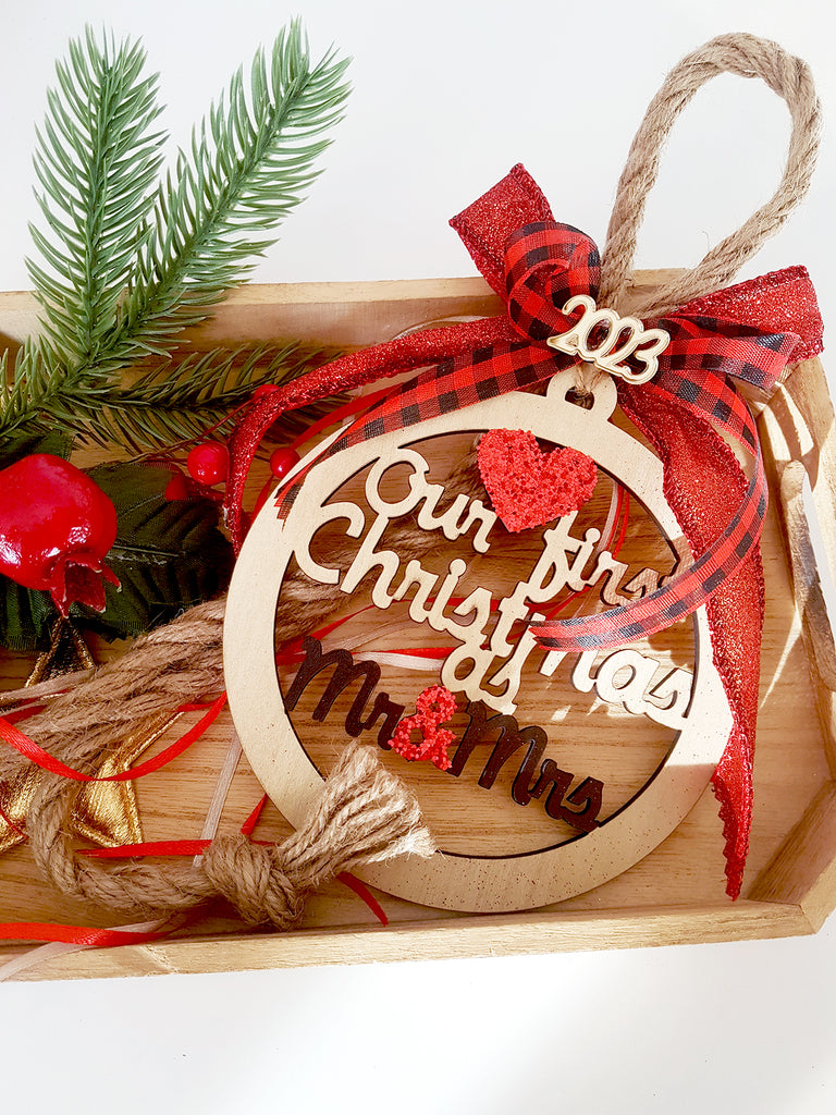 Κρεμαστό γούρι 1st Christmas as Mr&Mrs - So Cute by Dimi