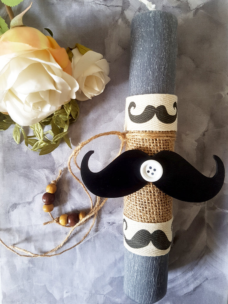 Λαμπάδα Moustache - So Cute by Dimi