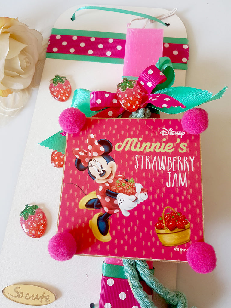 Λαμπάδα Μίνι strawberry jam σε βάση - So Cute by Dimi
