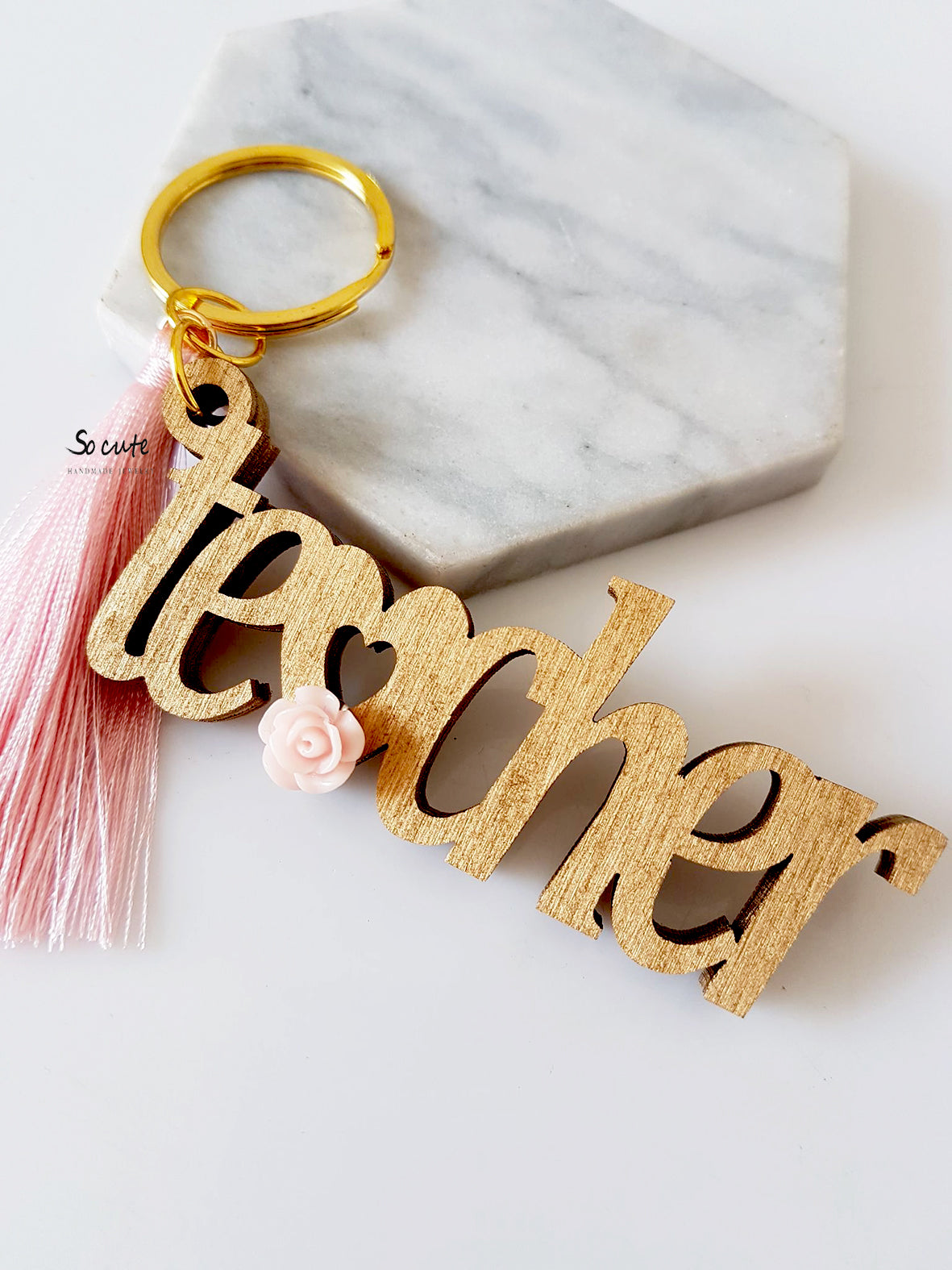 Γυναικείο μπρελόκ teacher με φούντα - socutebydimi
