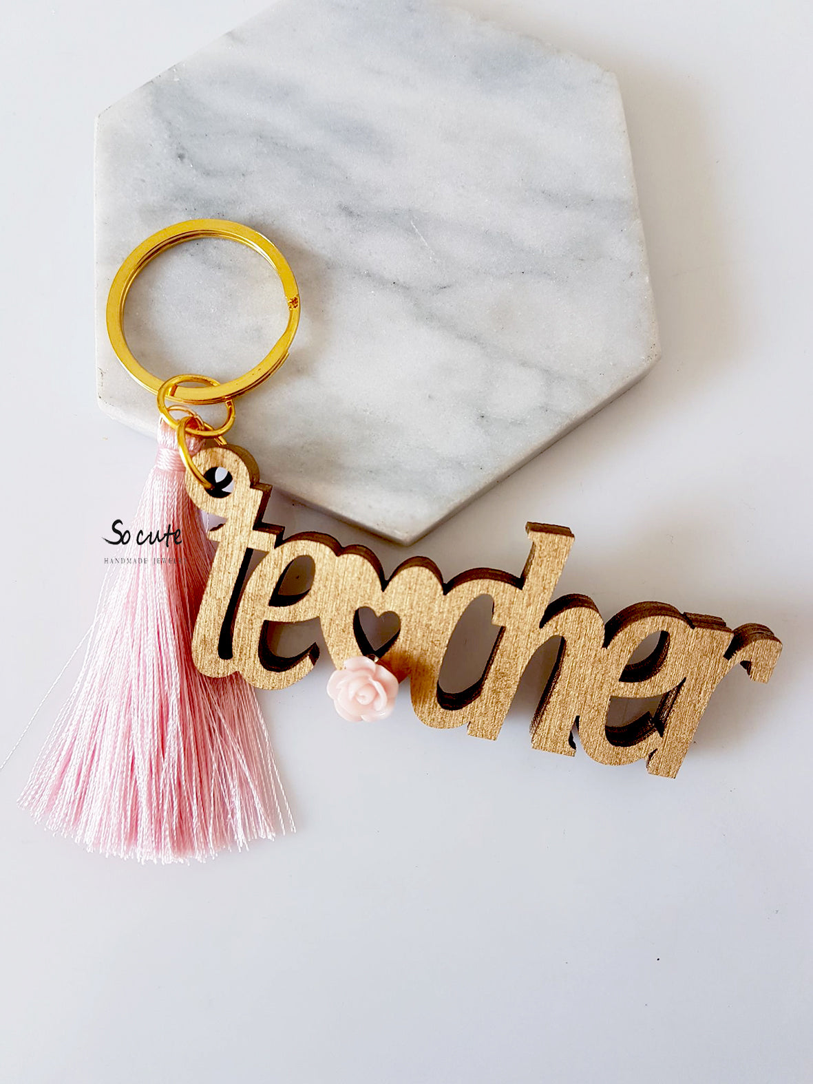 Γυναικείο μπρελόκ teacher με φούντα - socutebydimi