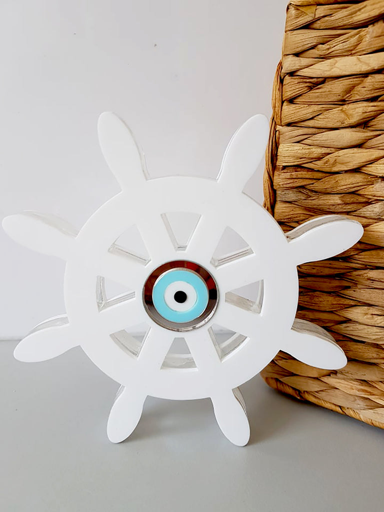 Επιτραπέζιο γούρι τιμόνι πλοίου με μάτι - So Cute by Dimi
