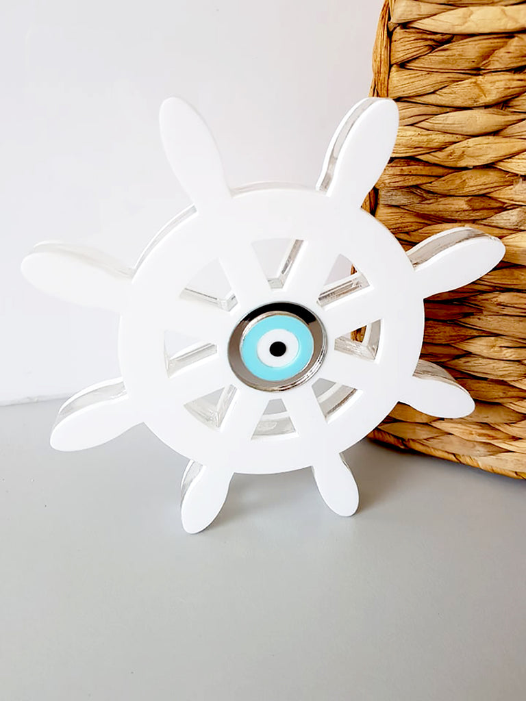 Επιτραπέζιο γούρι τιμόνι πλοίου με μάτι - So Cute by Dimi